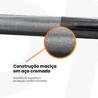 Barra Maciça (1.2m) Reta Cromada Recartilhada